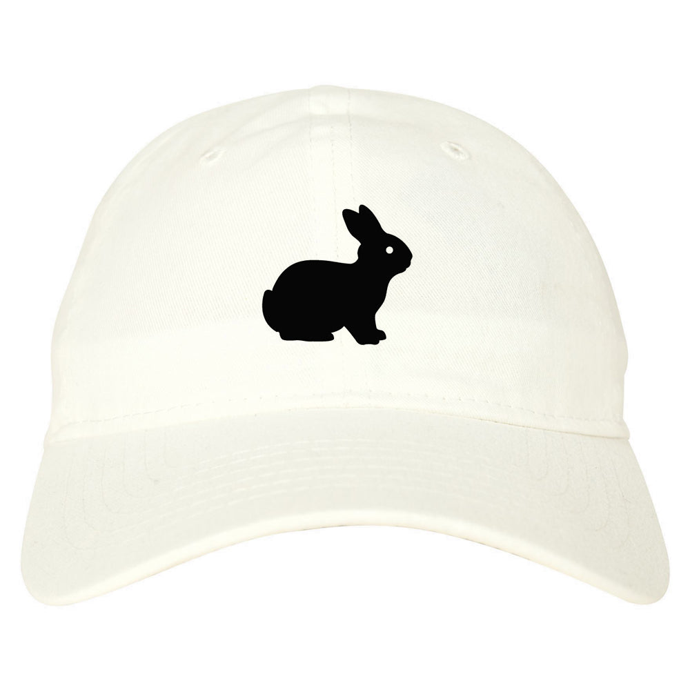 Bunny Rabbit Easter Chest Dad Hat Baseball Cap White