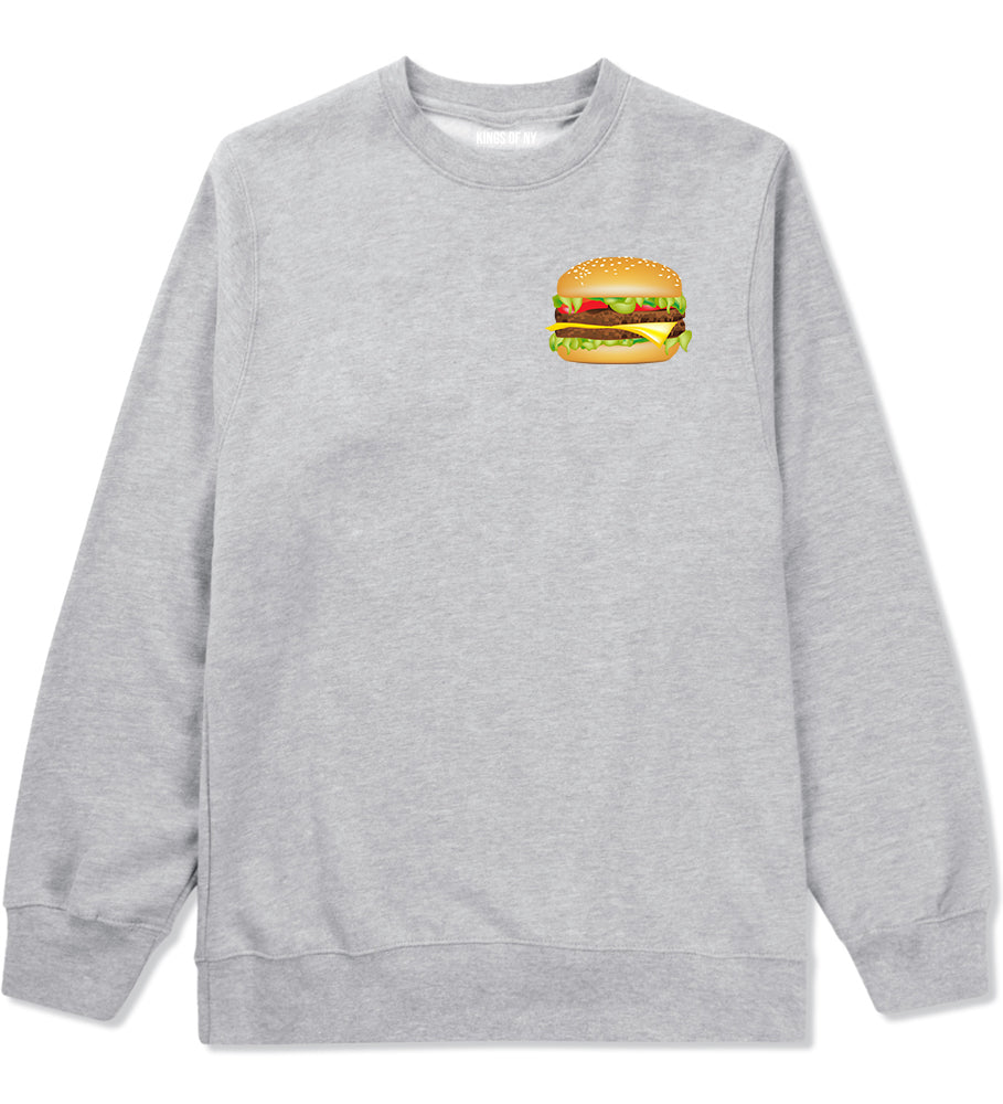 Burger Chest Grey Crewneck Sweatshirt by Kings Of NY