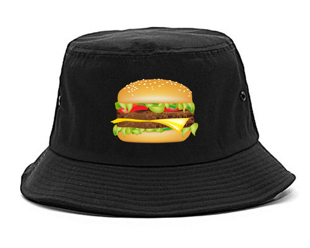 Burger Chest Bucket Hat Black