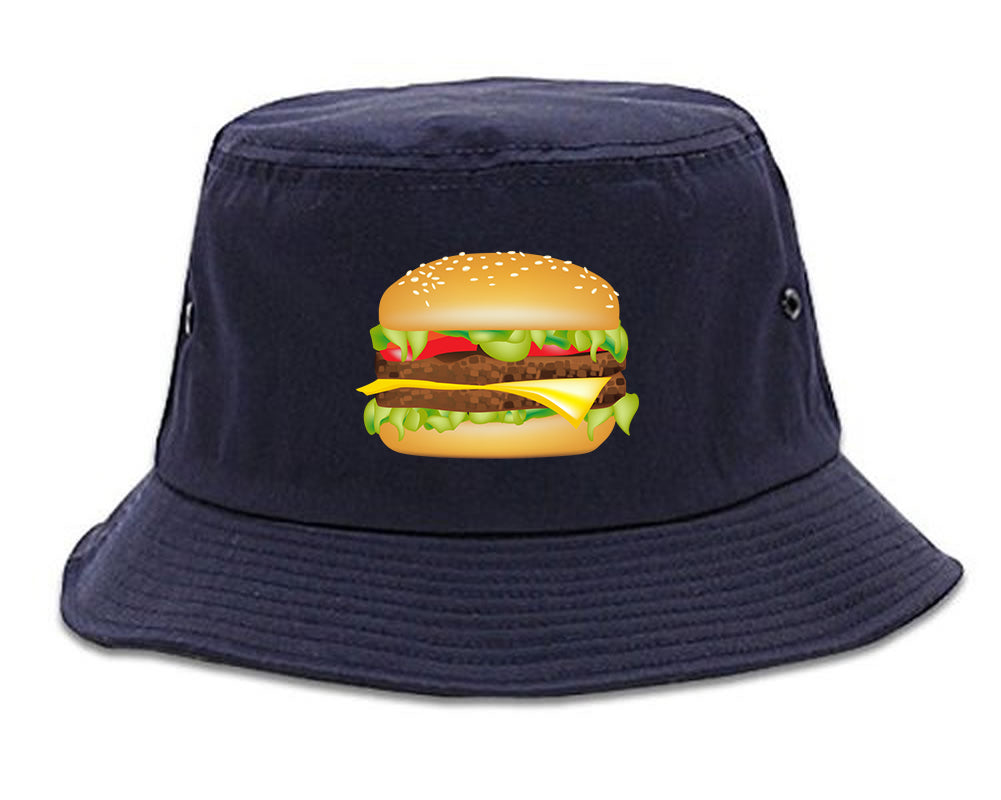 Burger Chest Bucket Hat Blue