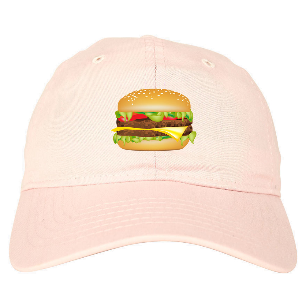 Burger Chest Dad Hat Baseball Cap Pink