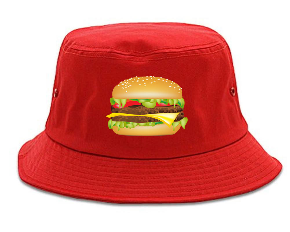 Burger Chest Bucket Hat Red