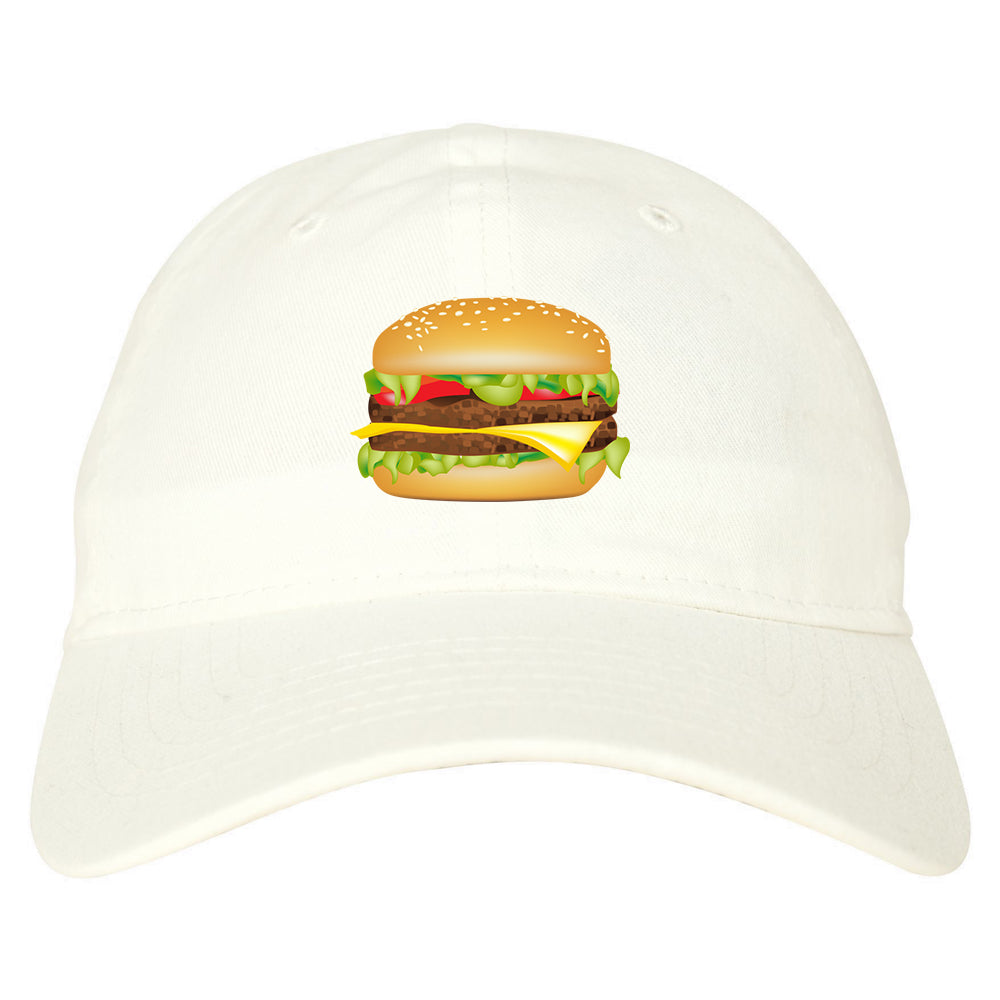 Burger Chest Dad Hat Baseball Cap White
