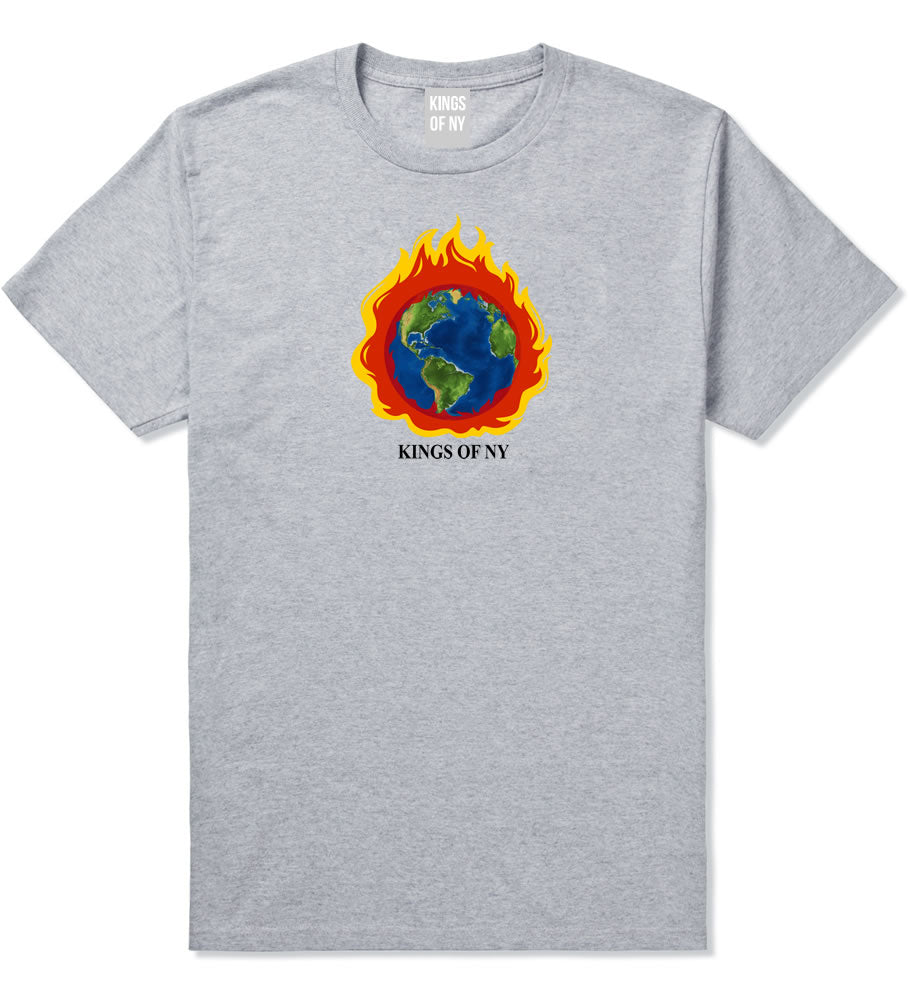 Burning Earth Mens T-Shirt Grey