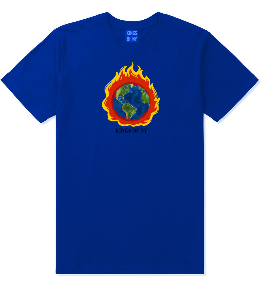Burning Earth Mens T-Shirt Royal Blue