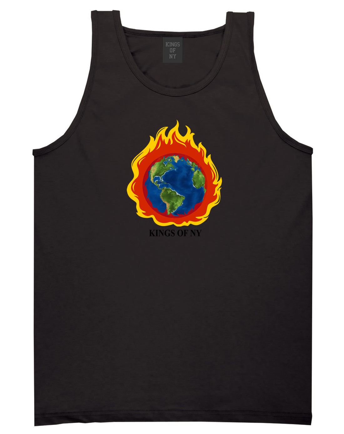 Burning Earth Mens Tank Top Shirt Black
