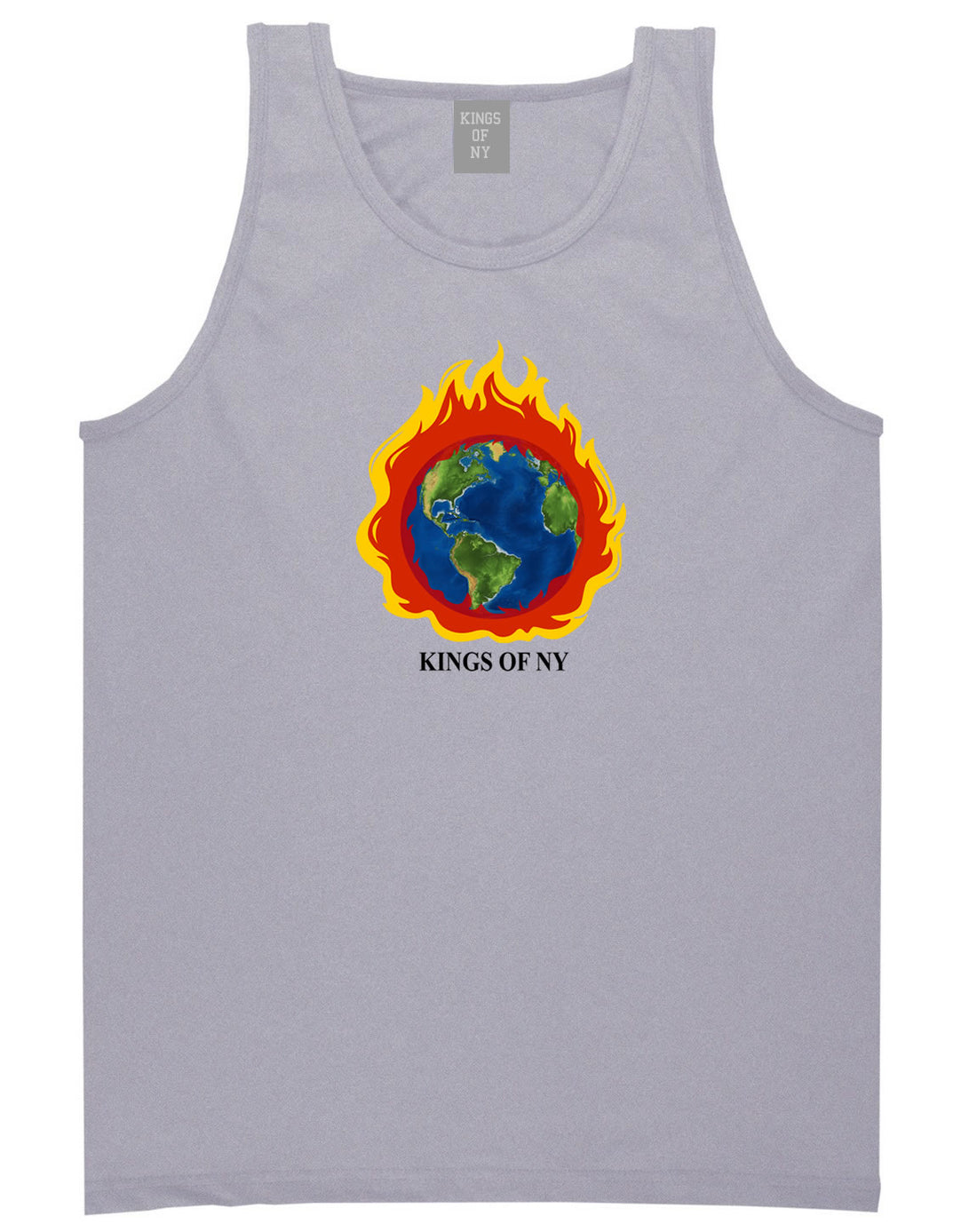 Burning Earth Mens Tank Top Shirt Grey