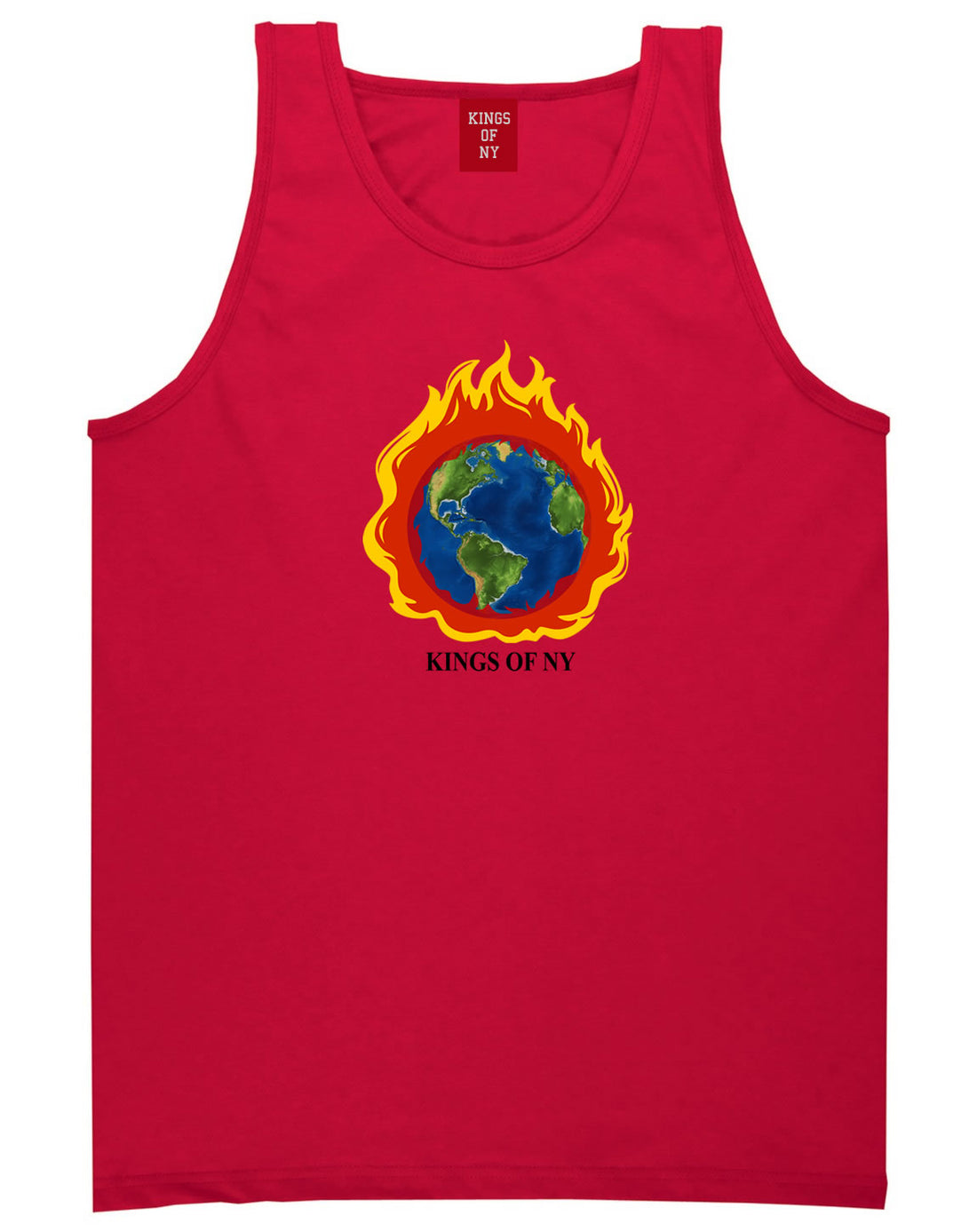 Burning Earth Mens Tank Top Shirt Red