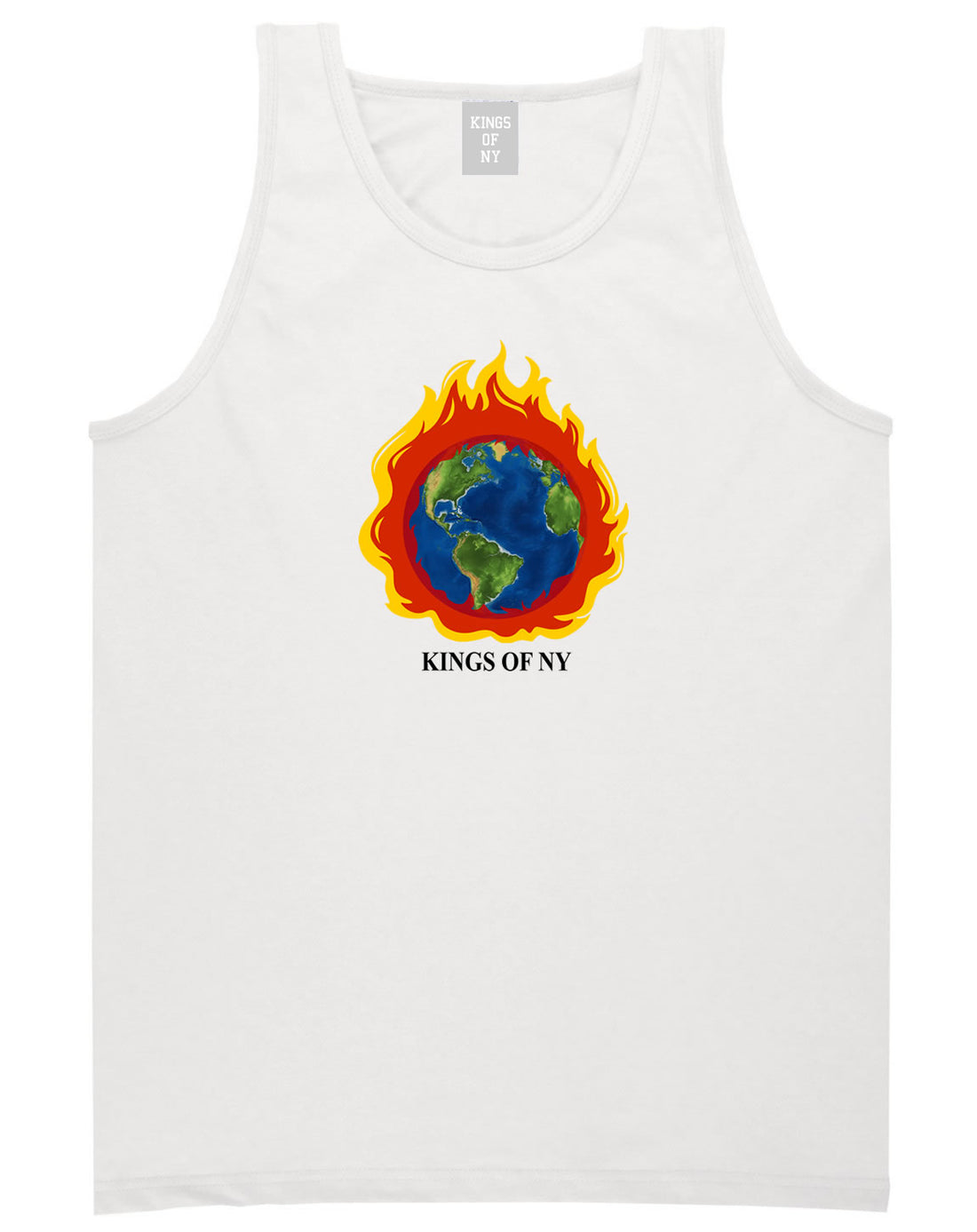 Burning Earth Mens Tank Top Shirt White