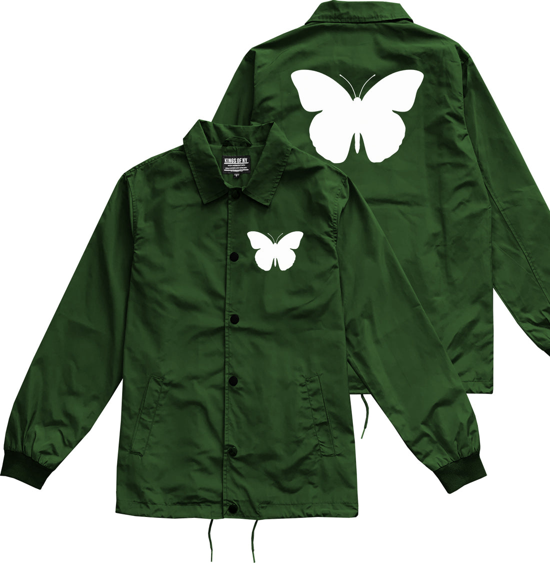 Butterfly Chest Green Coaches Jacket by Kings Of NY
