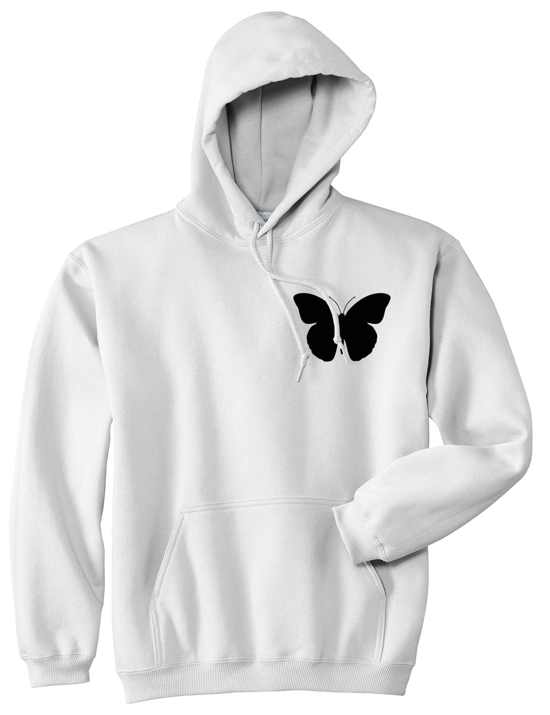 Butterfly Chest White Pullover Hoodie by Kings Of NY