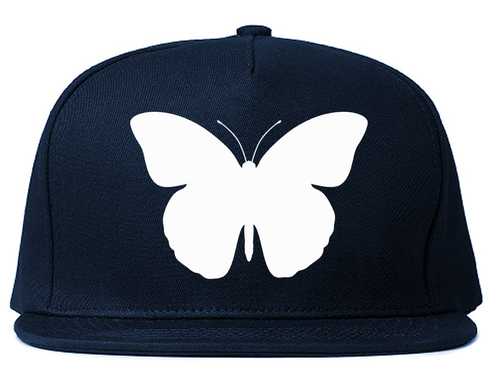 Butterfly Chest Snapback Hat Blue