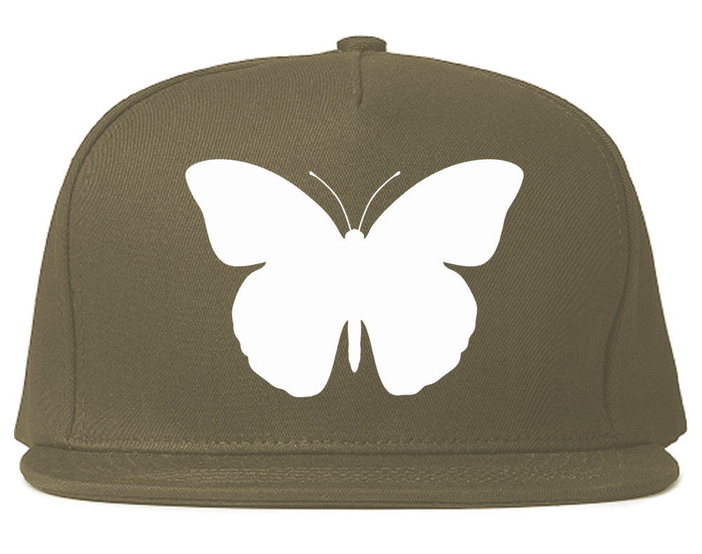 Butterfly Chest Snapback Hat Grey