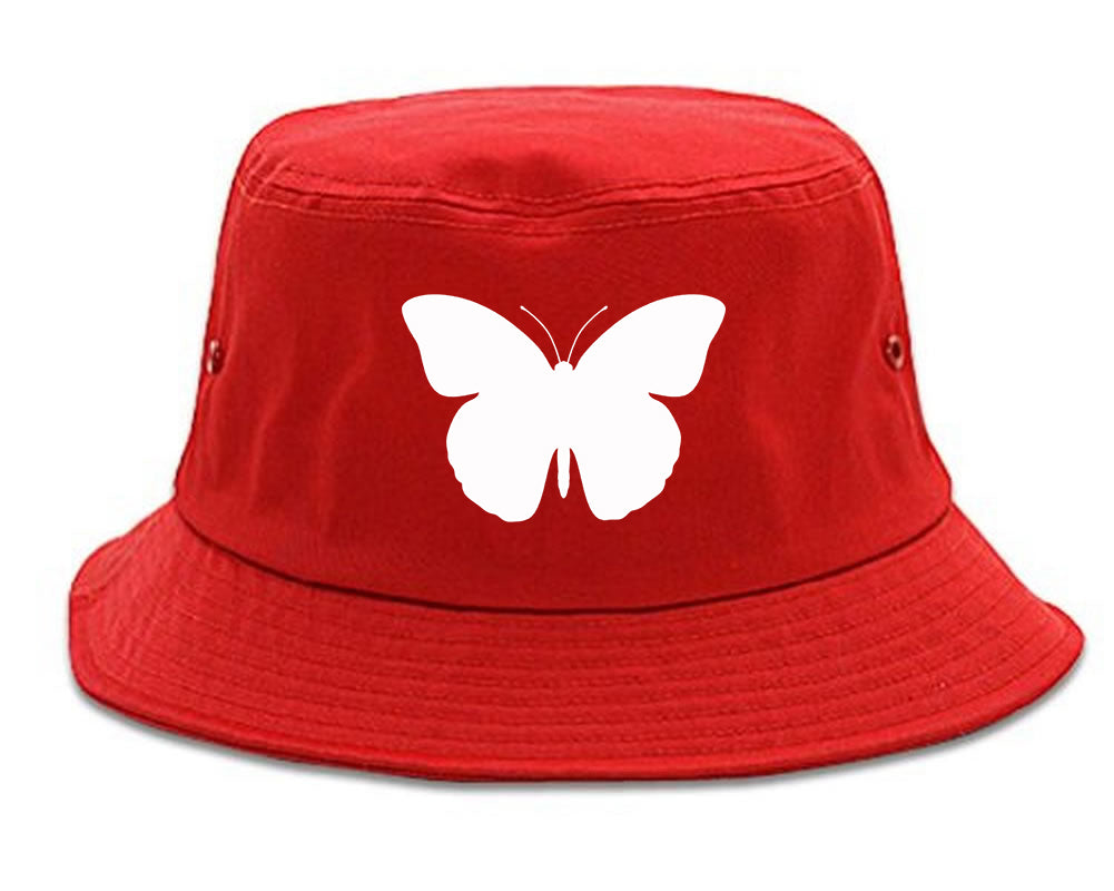 Butterfly Chest Bucket Hat Red