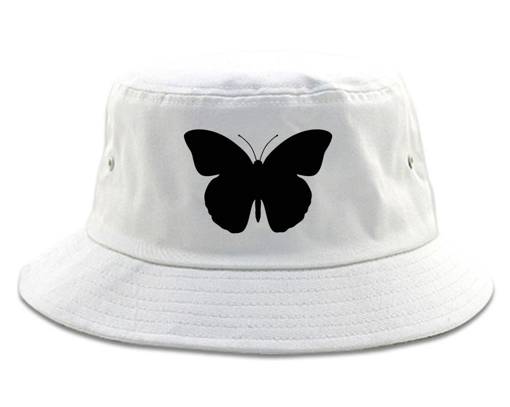 Butterfly Chest Bucket Hat White