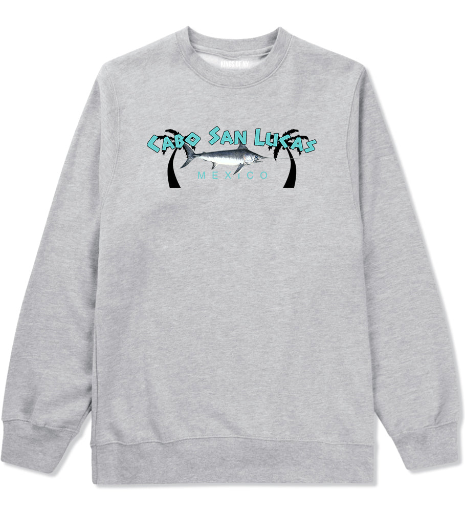 Cabo San Lucas Mexico Swordfish Mens Crewneck Sweatshirt Grey