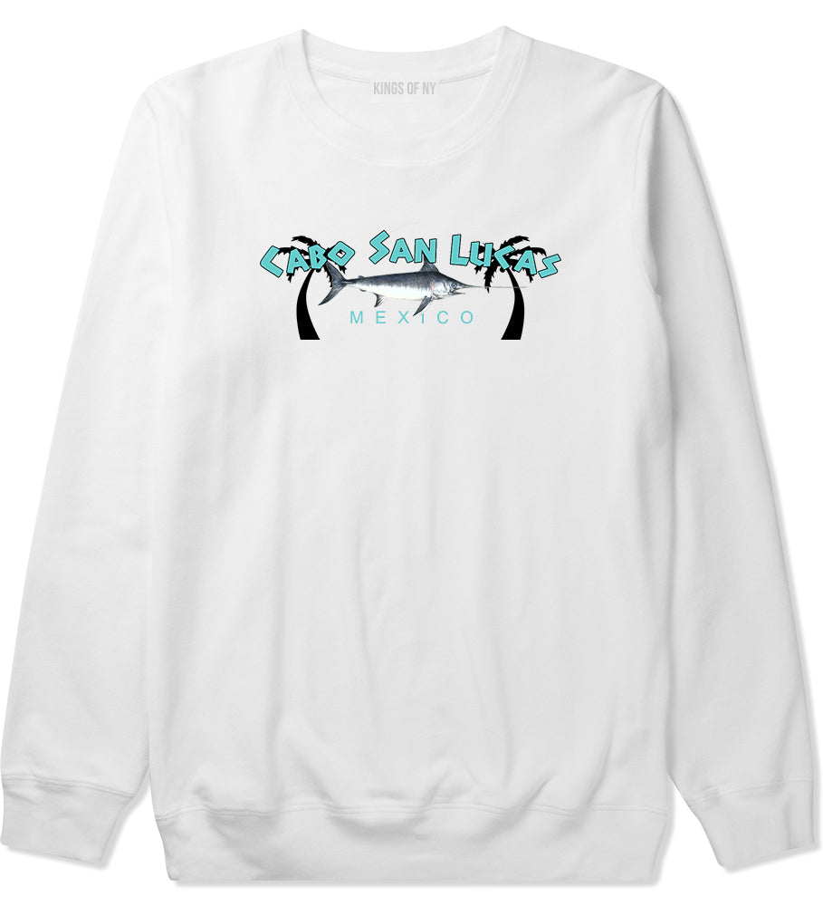 Cabo San Lucas Mexico Swordfish Mens Crewneck Sweatshirt White