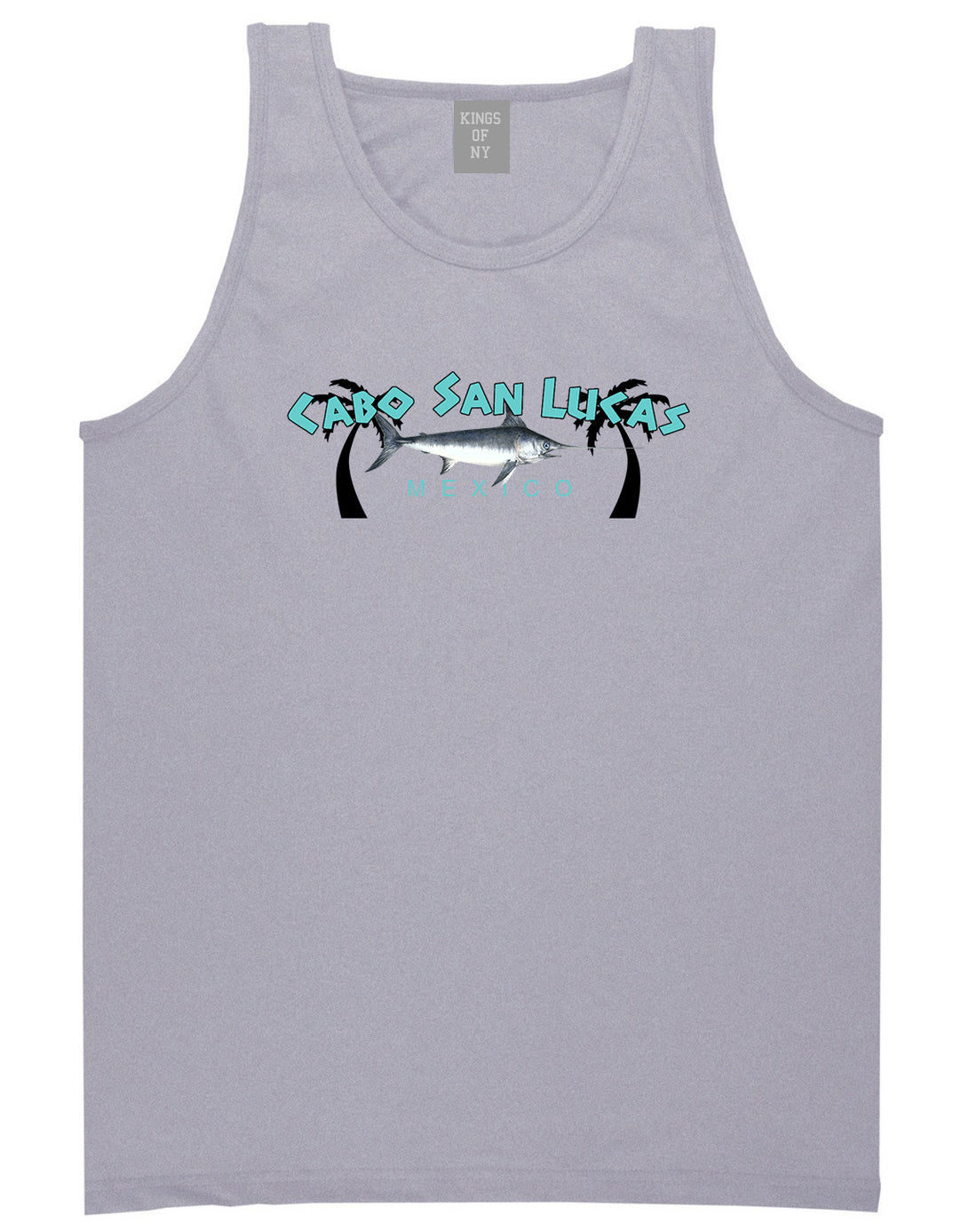 Cabo San Lucas Mexico Swordfish Mens Tank Top T-Shirt Grey