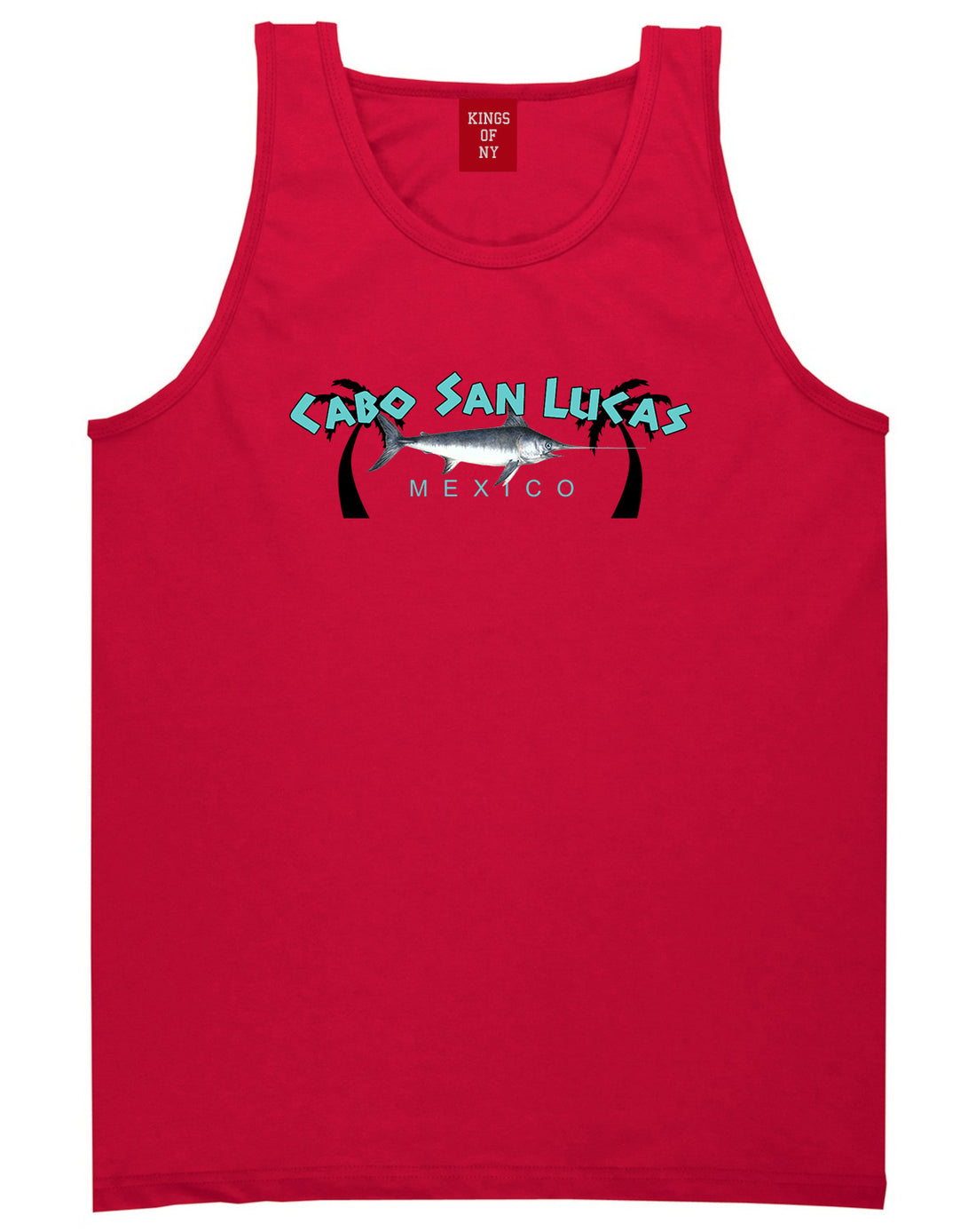 Cabo San Lucas Mexico Swordfish Mens Tank Top T-Shirt Red