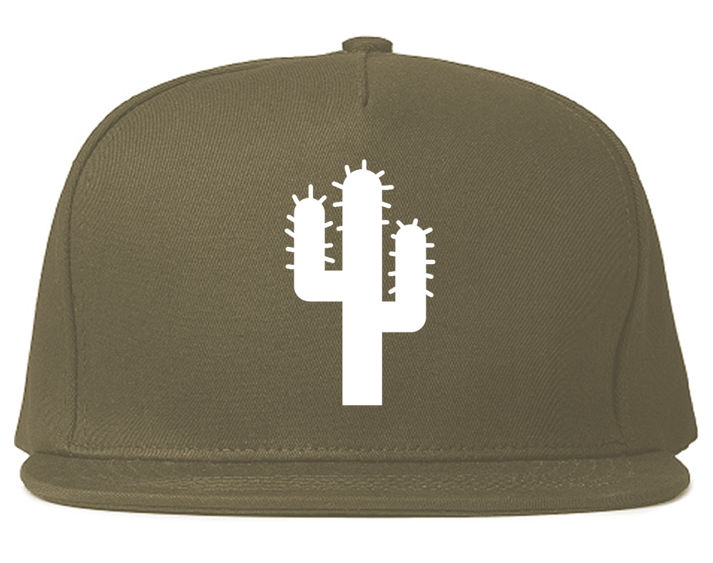 Cactus Logo Chest Snapback Hat Grey