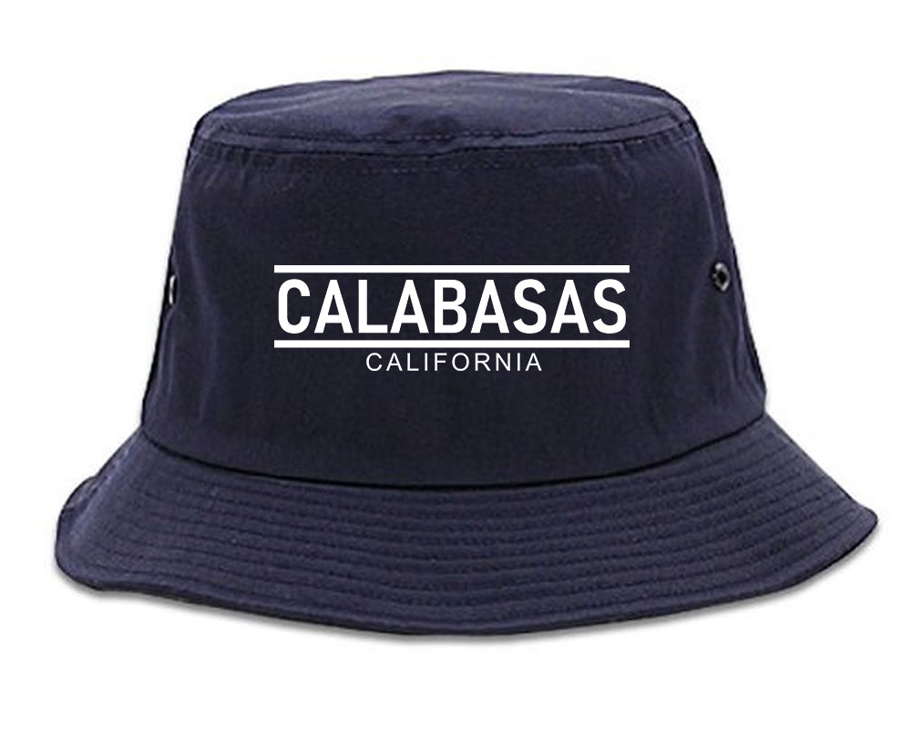 Calabasas California City Lines Mens Bucket Hat Navy Blue