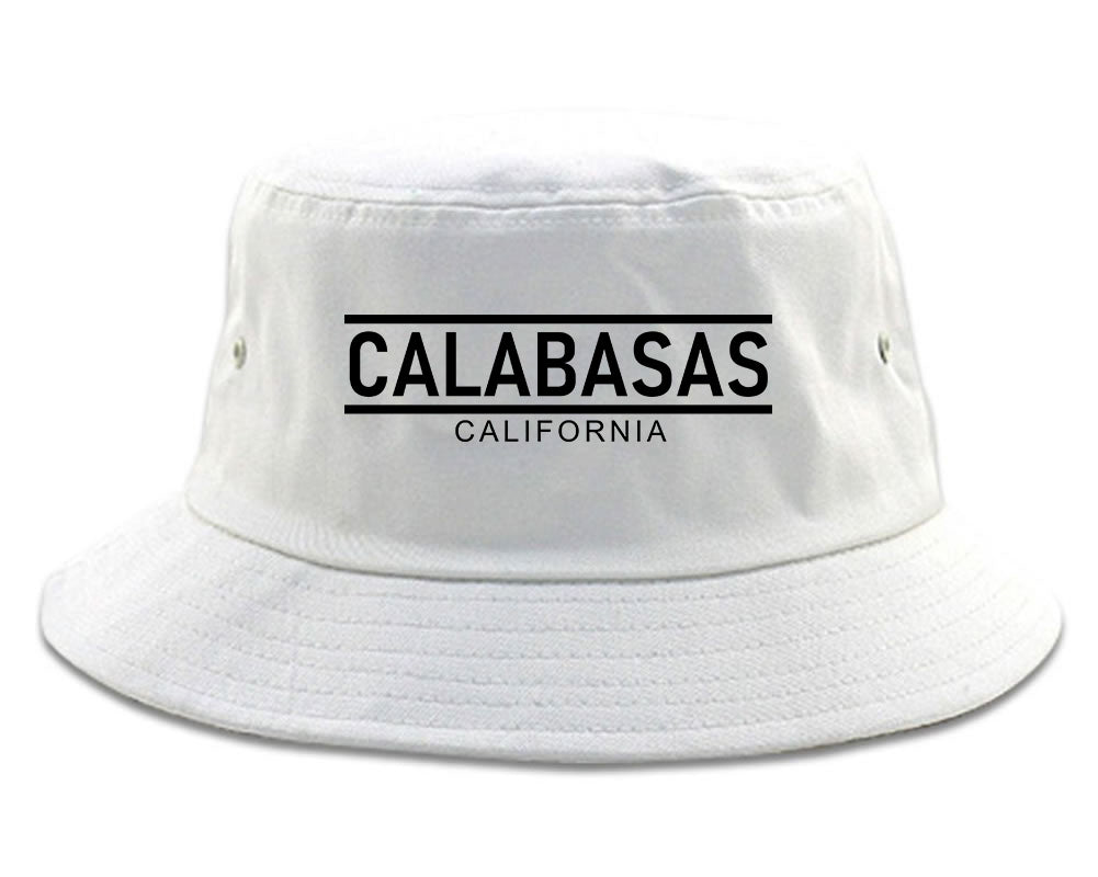 Calabasas California City Lines Mens Bucket Hat White