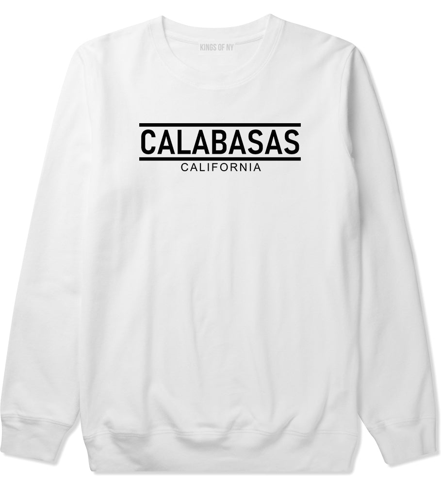 Calabasas California City Lines Mens Crewneck Sweatshirt White