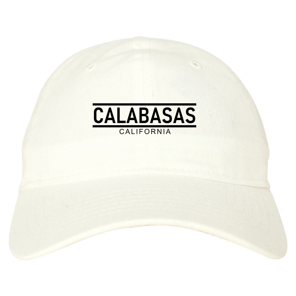 Calabasas California City Lines Mens Dad Hat White