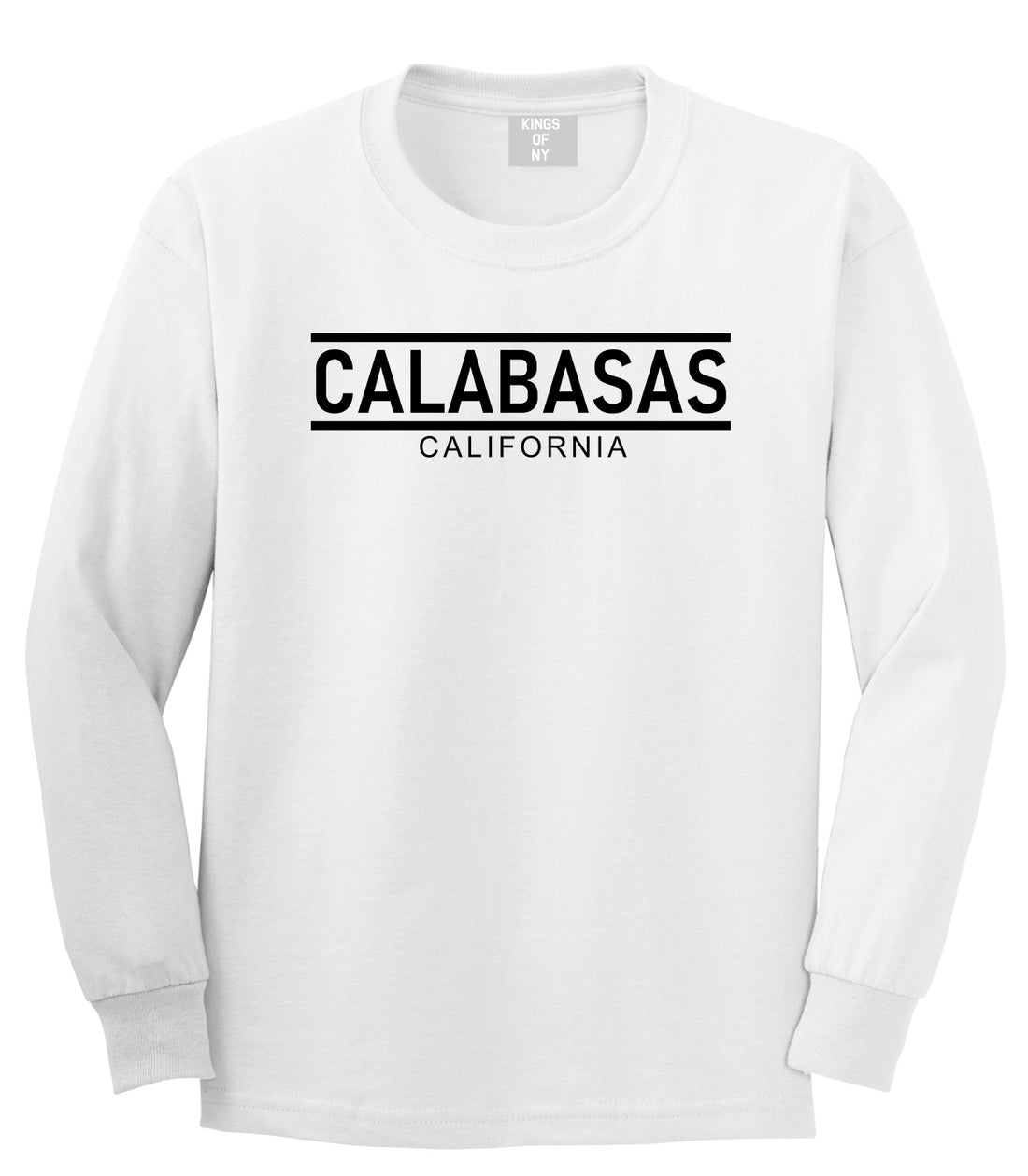 Calabasas California City Lines Mens Long Sleeve T-Shirt White