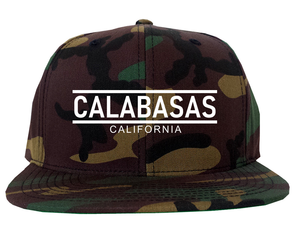 Calabasas California City Lines Mens Snapback Hat Army Camo