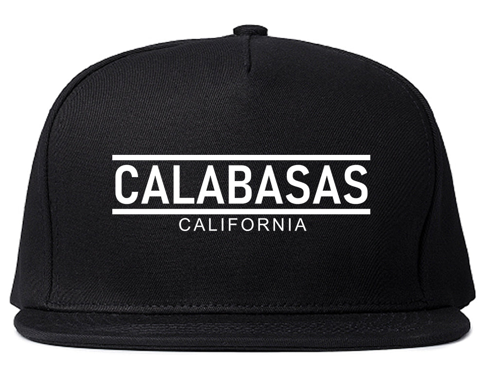 Calabasas California City Lines Mens Snapback Hat Black