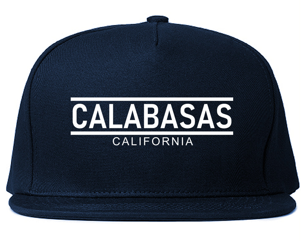 Calabasas California City Lines Mens Snapback Hat Navy Blue