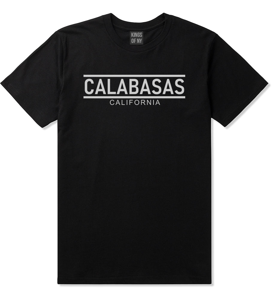 Calabasas California City Lines Mens T-Shirt Black