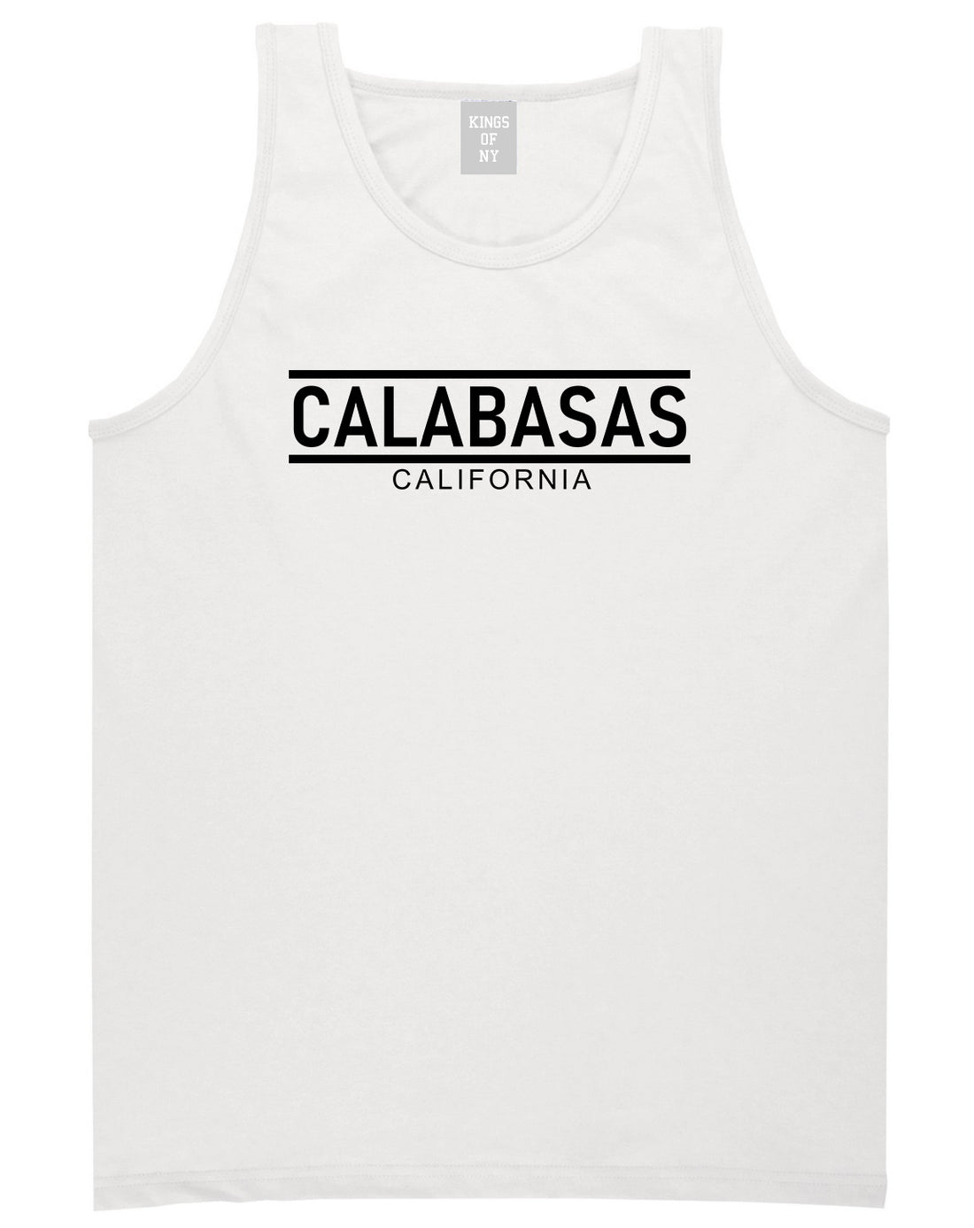 Calabasas California City Lines Mens Tank Top T-Shirt White