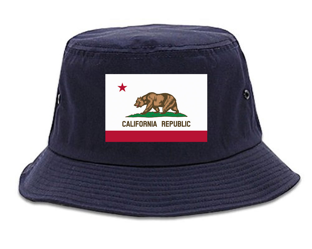 California State Flag CA Chest Mens Bucket Hat Navy Blue