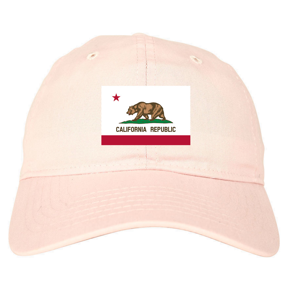 California State Flag CA Chest Mens Dad Hat Pink