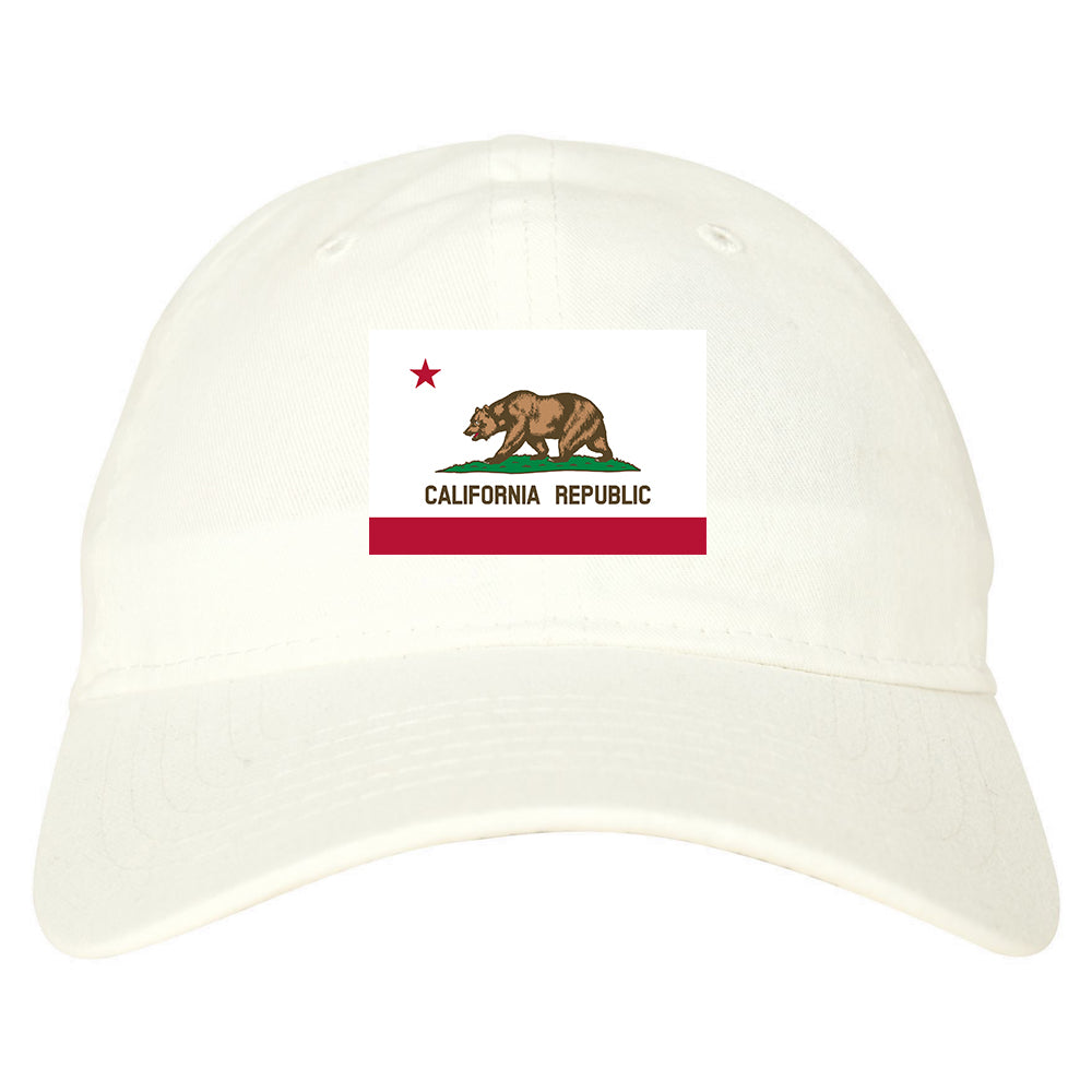 California State Flag CA Chest Mens Dad Hat White