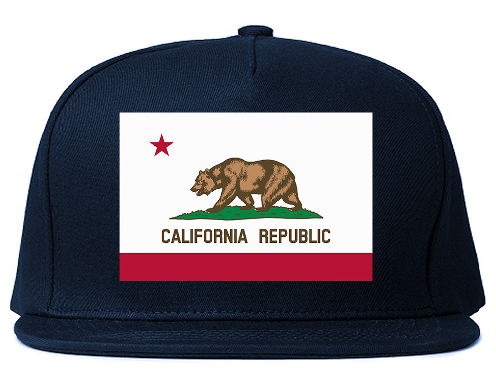 California State Flag CA Chest Mens Snapback Hat Navy Blue