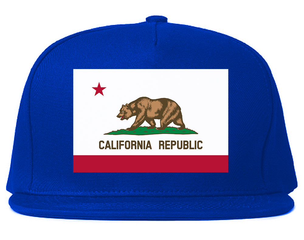 California State Flag CA Chest Mens Snapback Hat Royal Blue