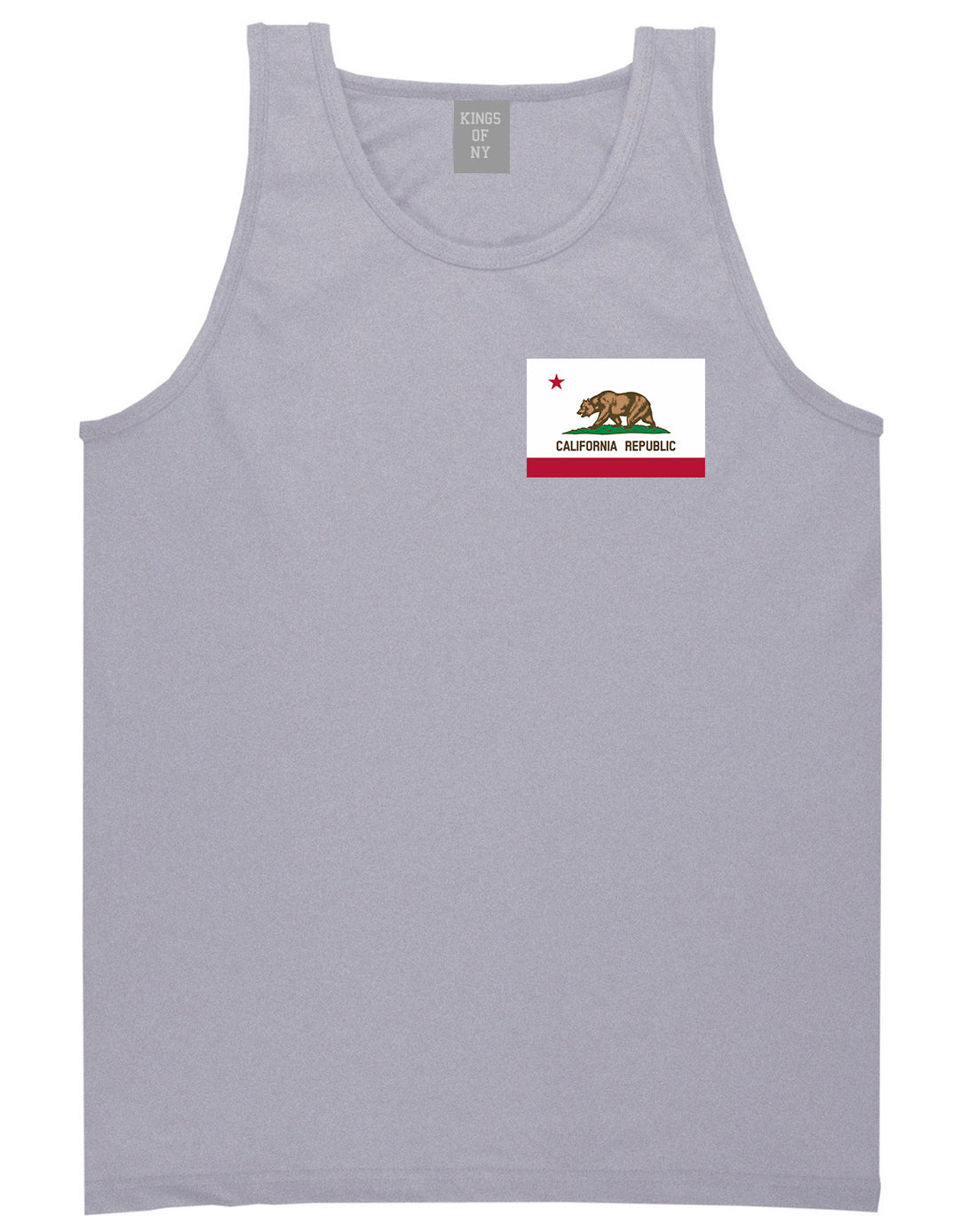 California State Flag CA Chest Mens Tank Top T-Shirt Grey