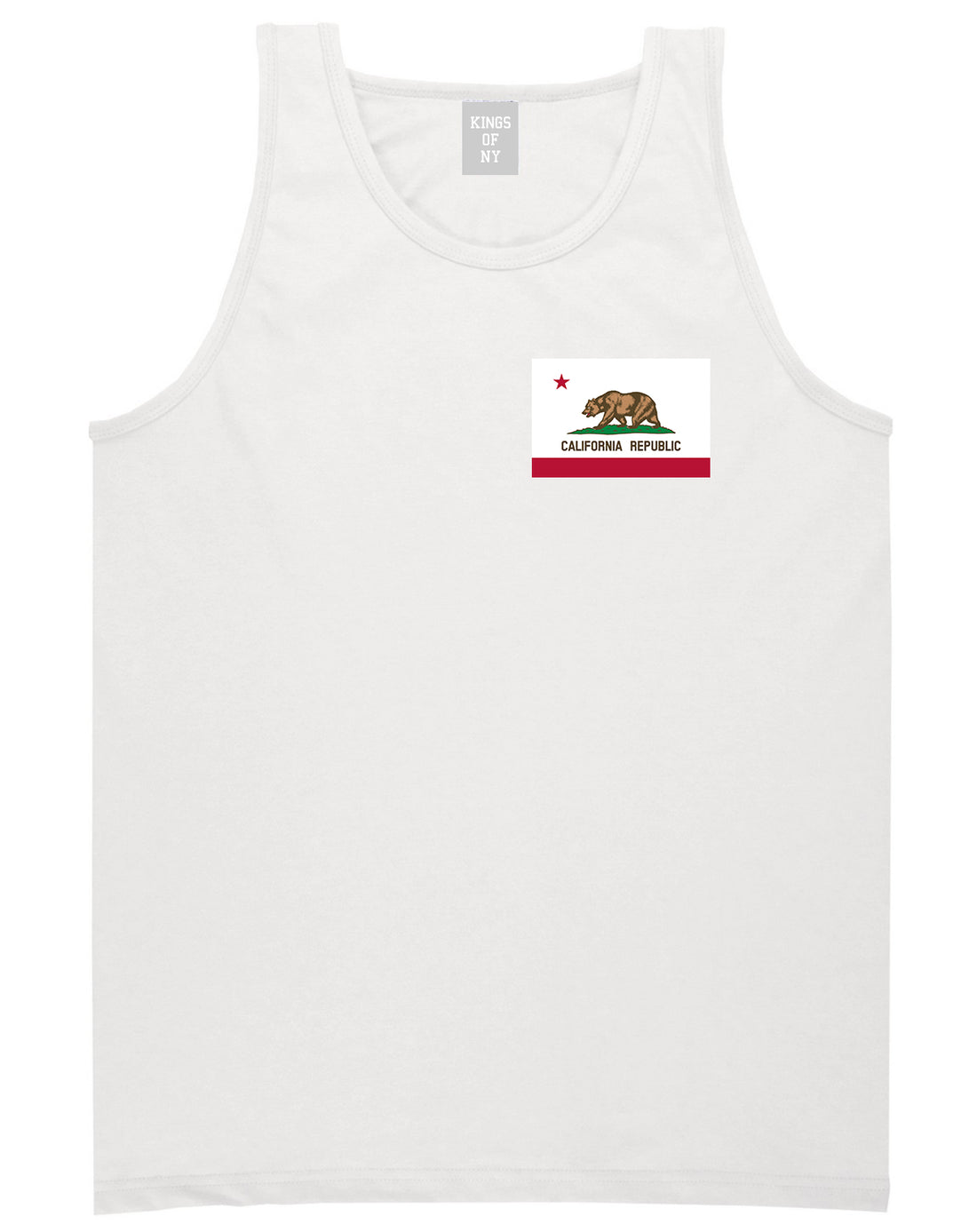 California State Flag CA Chest Mens Tank Top T-Shirt White