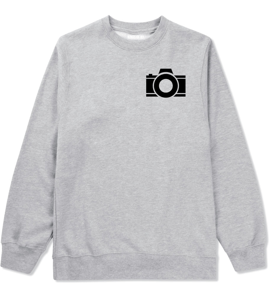 Camera Photographer Chest Grey Crewneck Sweatshirt by Kings Of NY