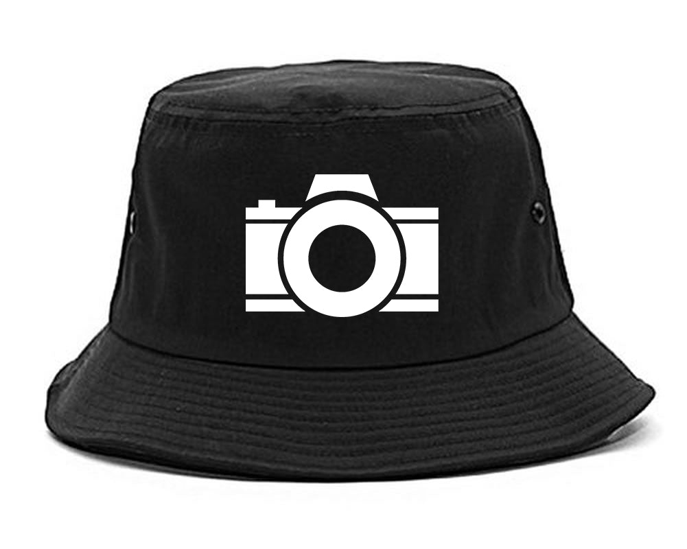 Camera Photographer Chest Bucket Hat Black