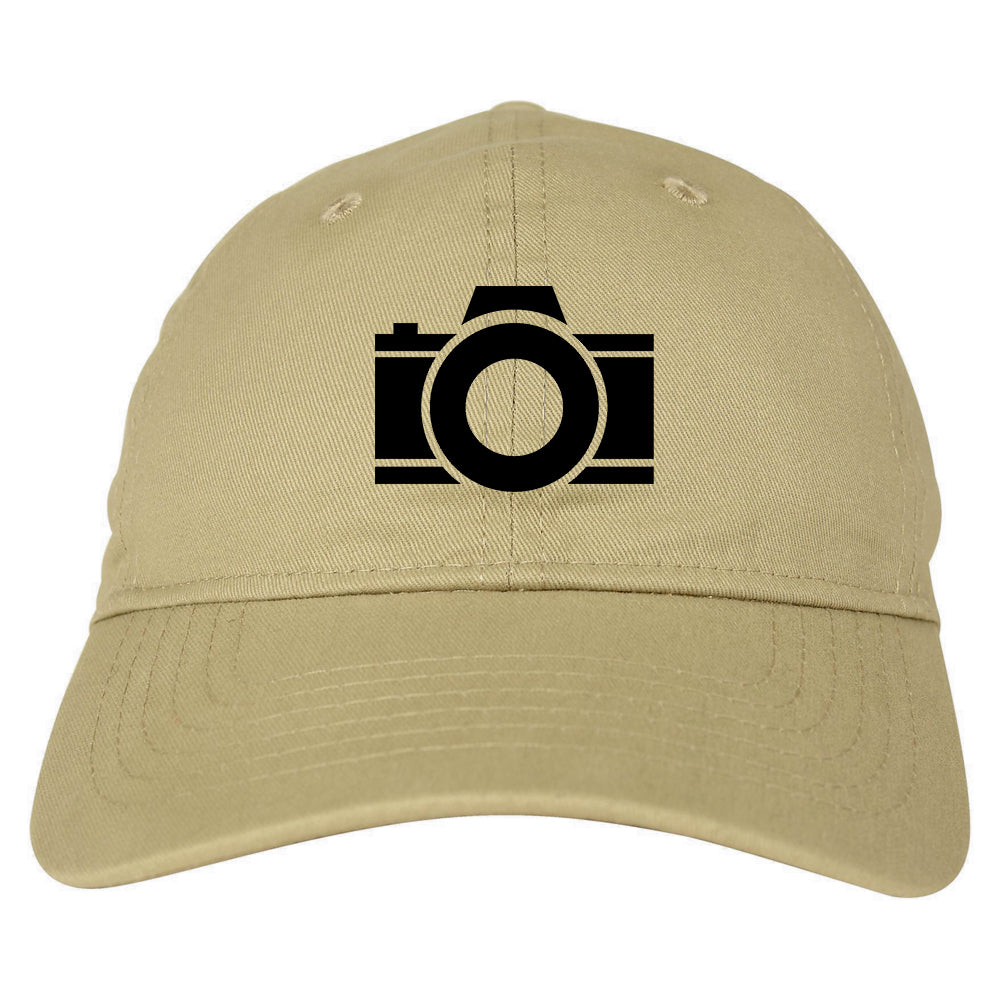 Camera Photographer Chest Dad Hat Baseball Cap Beige