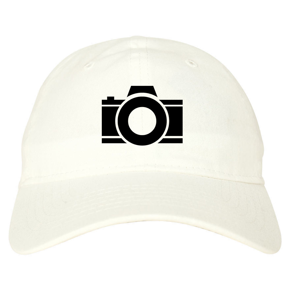 Camera Photographer Chest Dad Hat Baseball Cap White