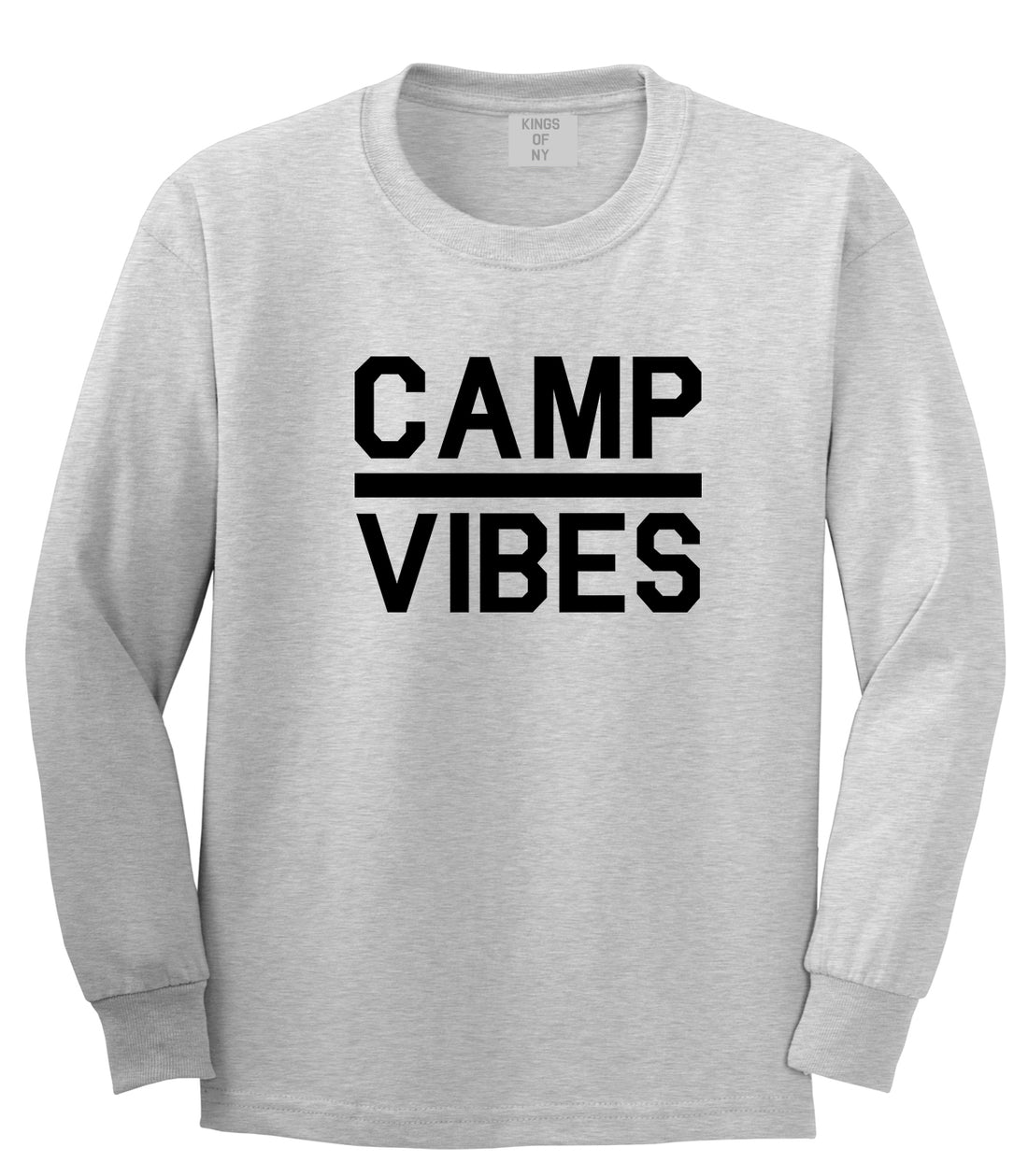 Camp Vibes Grey Long Sleeve T-Shirt by Kings Of NY