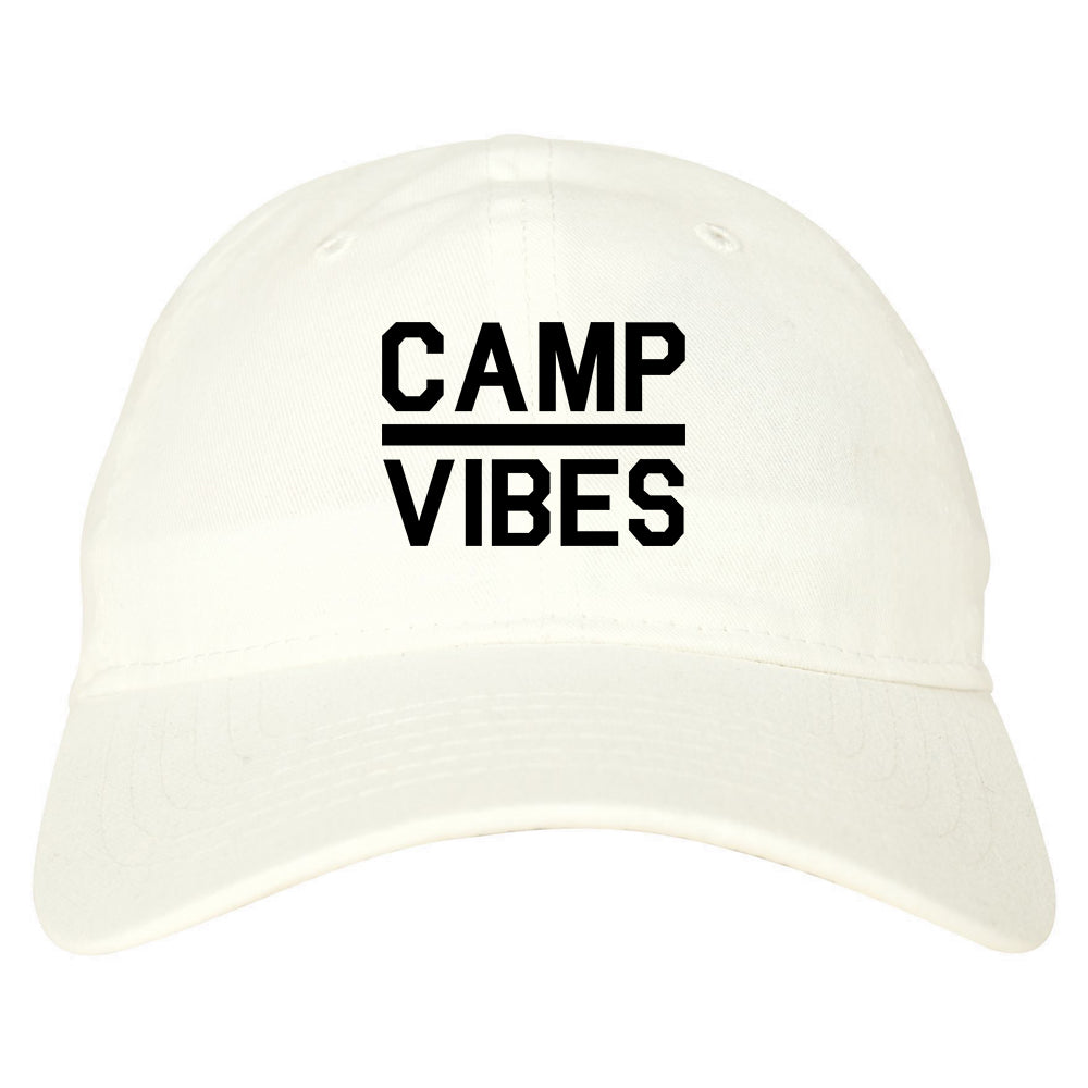 Camp Vibes Dad Hat Baseball Cap White