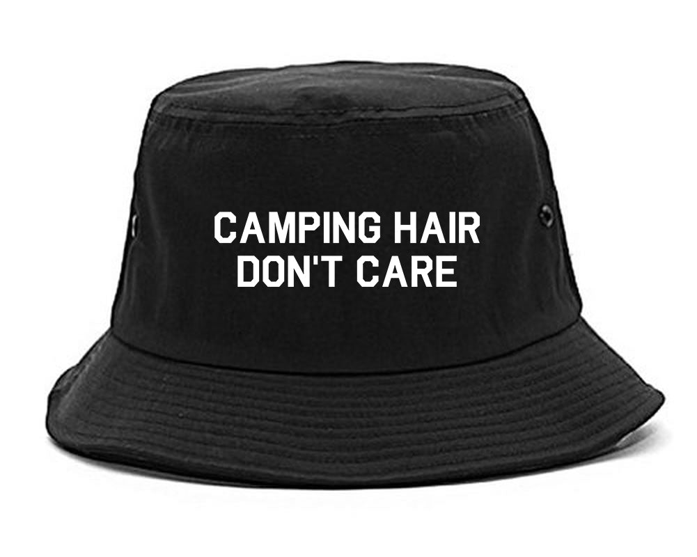 Camping Hair Dont Care Bucket Hat Black