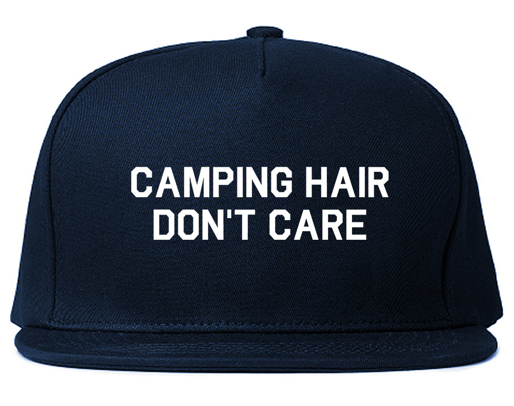 Camping Hair Dont Care Snapback Hat Blue