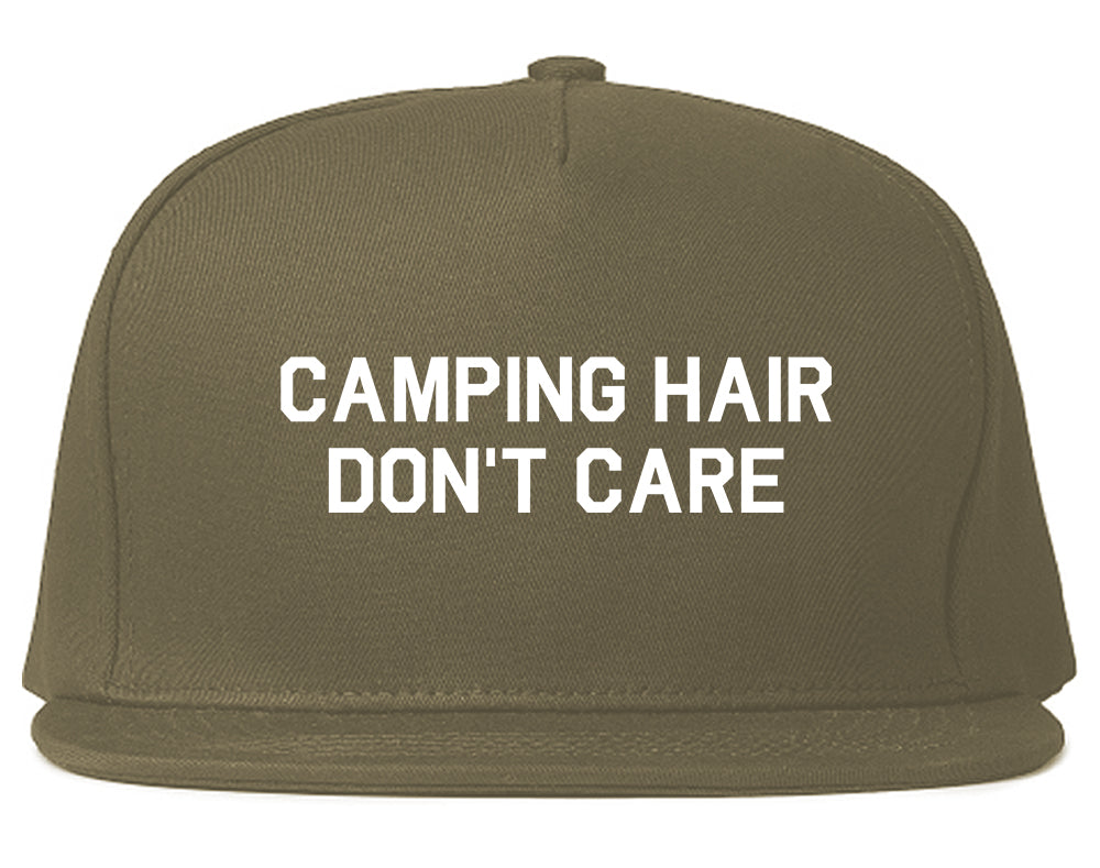 Camping Hair Dont Care Snapback Hat Grey